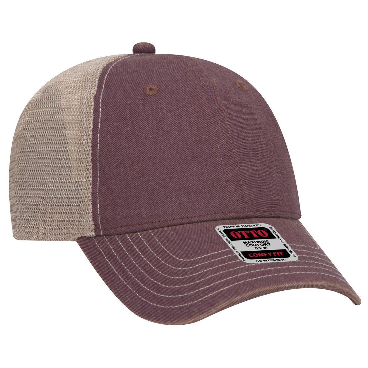 OTTO CAP 6 Panel Low Profile Mesh Back Trucker Dad Hat OTTO 121-1297