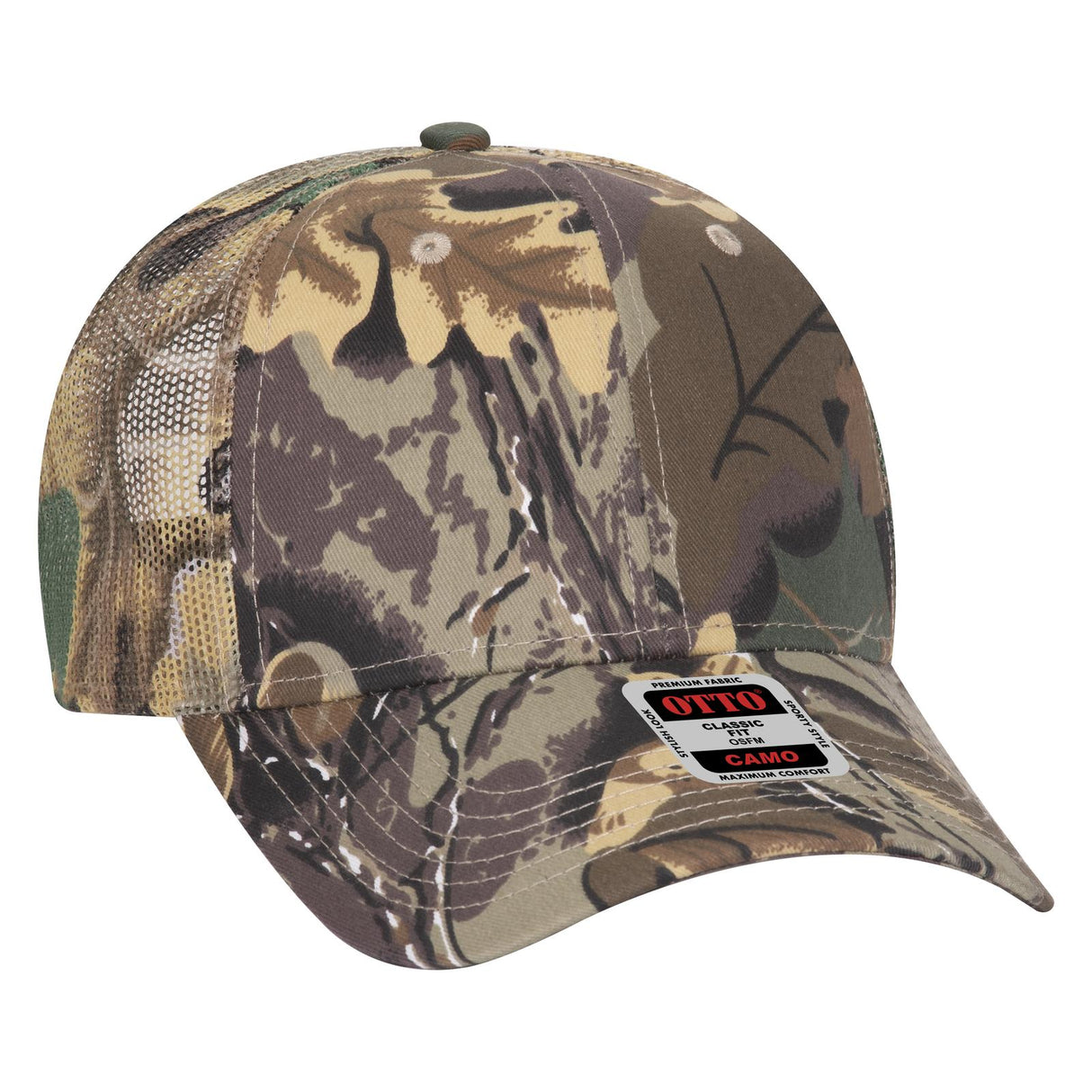 OTTO CAP Camouflage 6 Panel Low Profile Mesh Back Trucker Hat OTTO 105-751