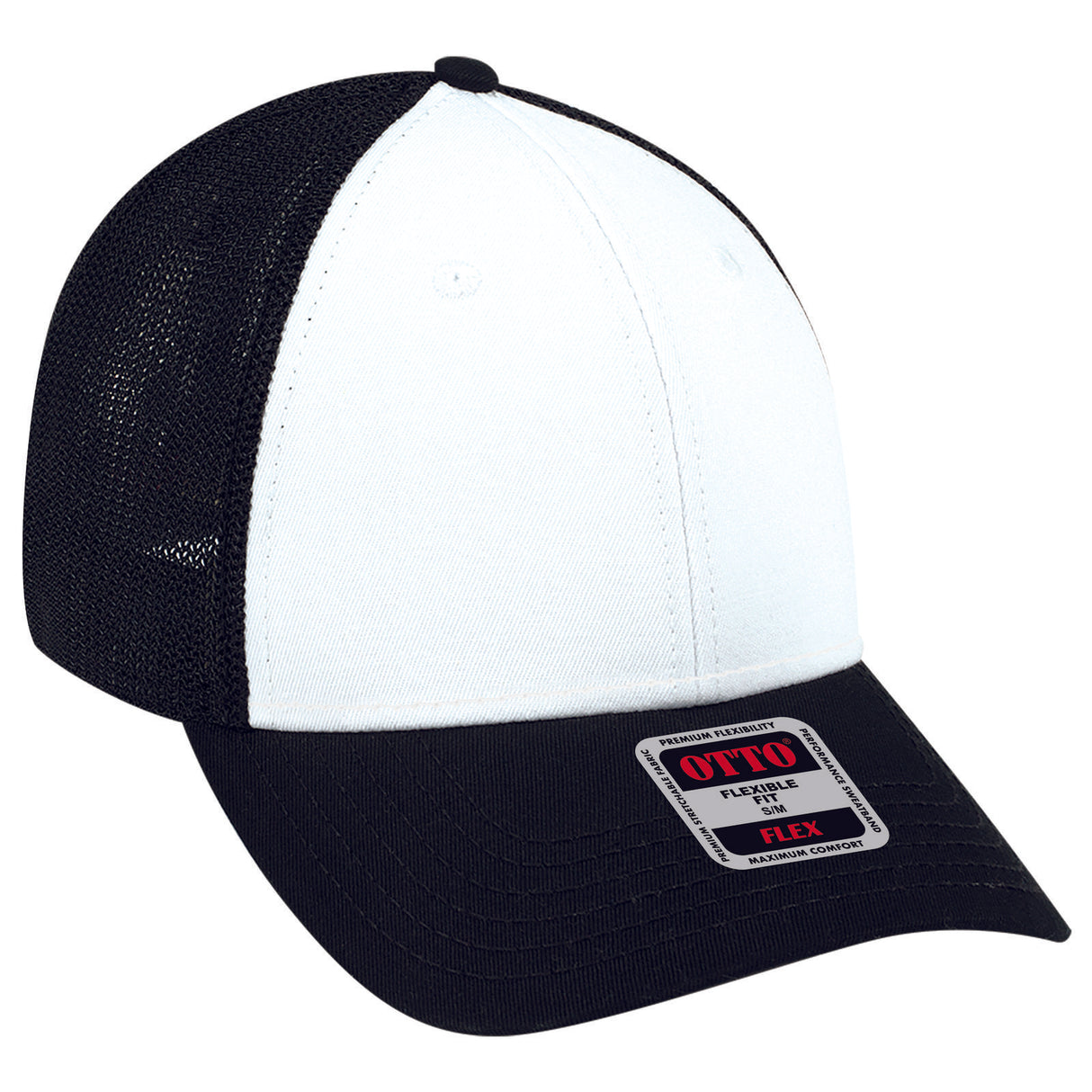 OTTO CAP "OTTO FLEX" Fitted 6 Panel Low Profile Mesh Back Trucker Hat OTTO 135-1230