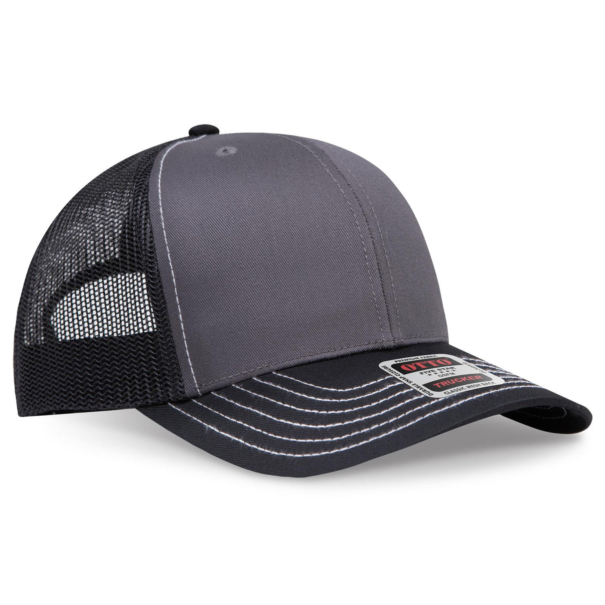 OTTO CAP 6 Panel Mid Profile Mesh Back Trucker Hat OTTO 112-1
