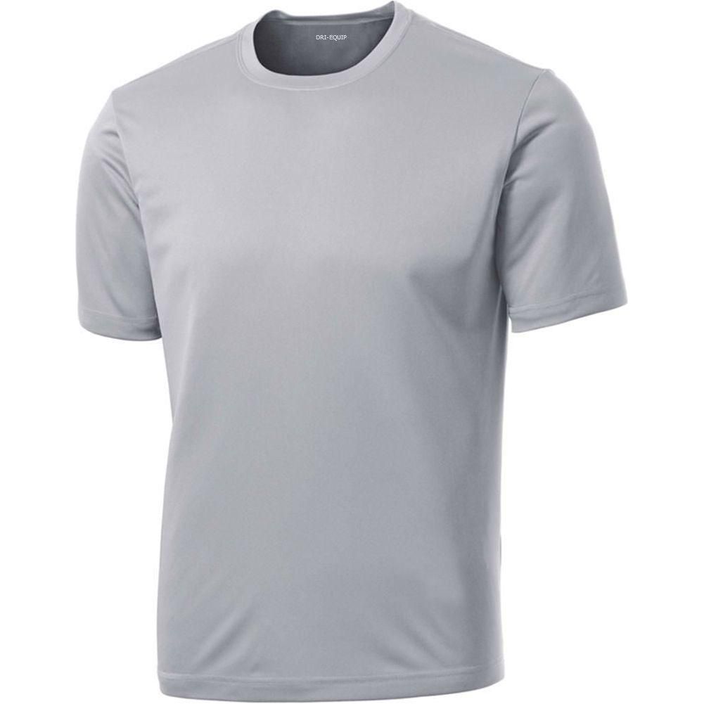 DRIEQUIP Men's Moisture Wicking Tee Shirts TALL Sizes Large Tall Silver T-Shirts
