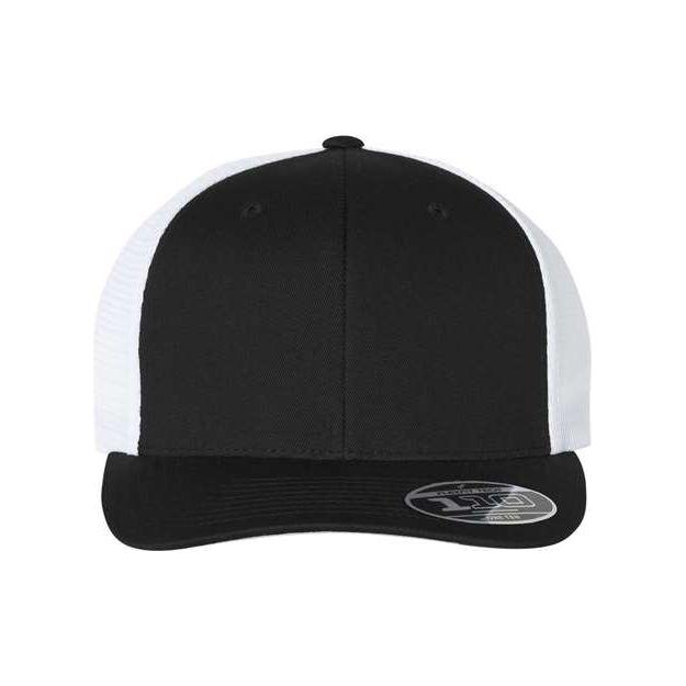 Flexfit 110® Mesh - Back Cap - Flexfit 110M Black/ White Adjustable Hats