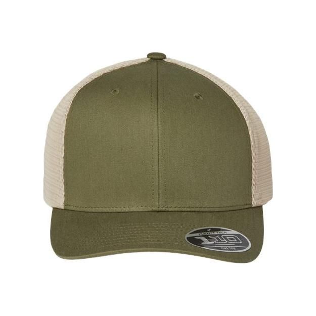 Flexfit 110® Mesh - Back Cap - Flexfit 110M Olive/ Khaki Adjustable Hats