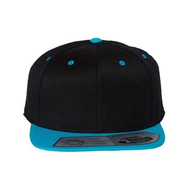 Flexfit 110® Snapback Cap - Flexfit 110F Black/ Teal Adjustable Hats
