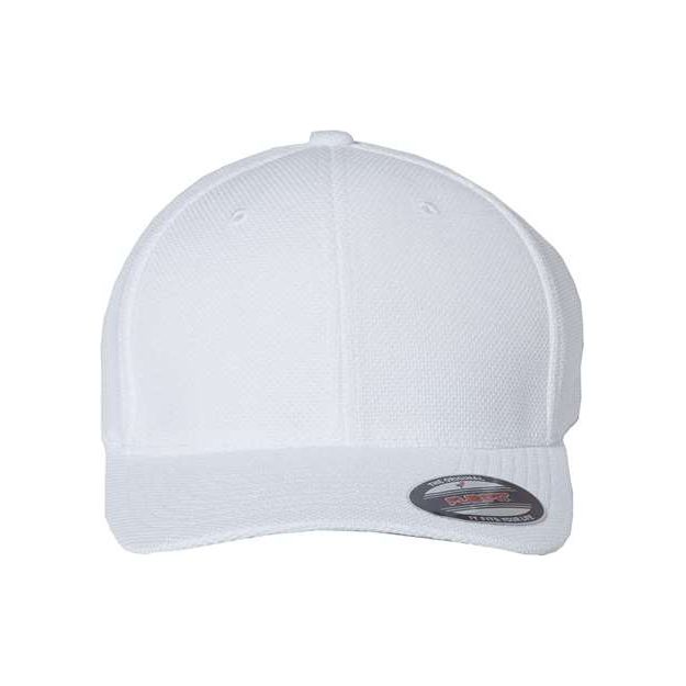Flexfit Cool & Dry Piqué Mesh Cap - Flexfit 6577CD White One Size Hats