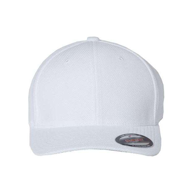 Flexfit Cool & Dry Piqué Mesh Cap - Flexfit 6577CD White One Size Hats