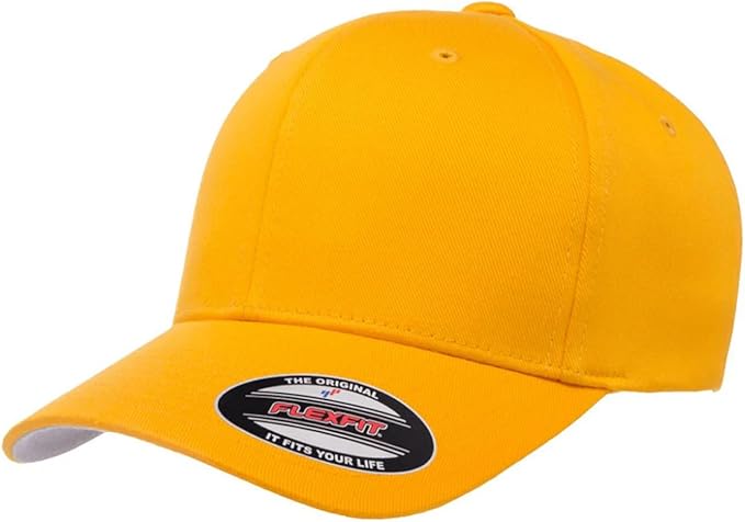Flexfit Cotton Blend Cap - Flexfit 6277 Gold S/M Hats