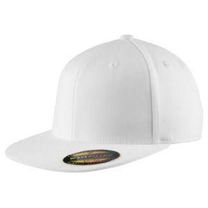 Flexfit Flat Bill Cap White L/XL Hats