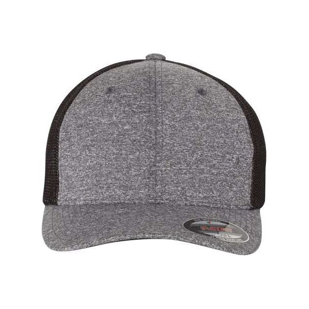Flexfit Mélange Trucker Cap - Flexfit 6311 Heather Grey/ Royal One Size Hats