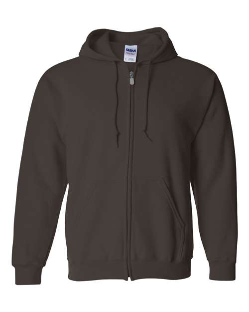 Gildan G186 Adult Heavy Blend Adult 8 oz., 50 - 50 Full - Zip Hood Dark Chocolate S Full - Zip Hoodies