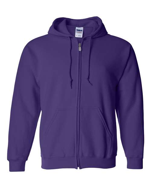 Gildan G186 Adult Heavy Blend Adult 8 oz., 50 - 50 Full - Zip Hood Purple S Full - Zip Hoodies