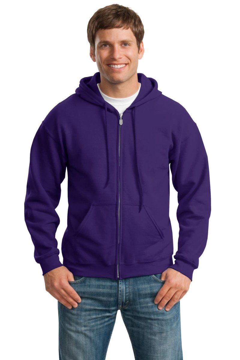 Gildan - Heavy Blend Full - Zip Hooded Sweatshirt. 18600 - Gildan 18600 Purple S Hoodies
