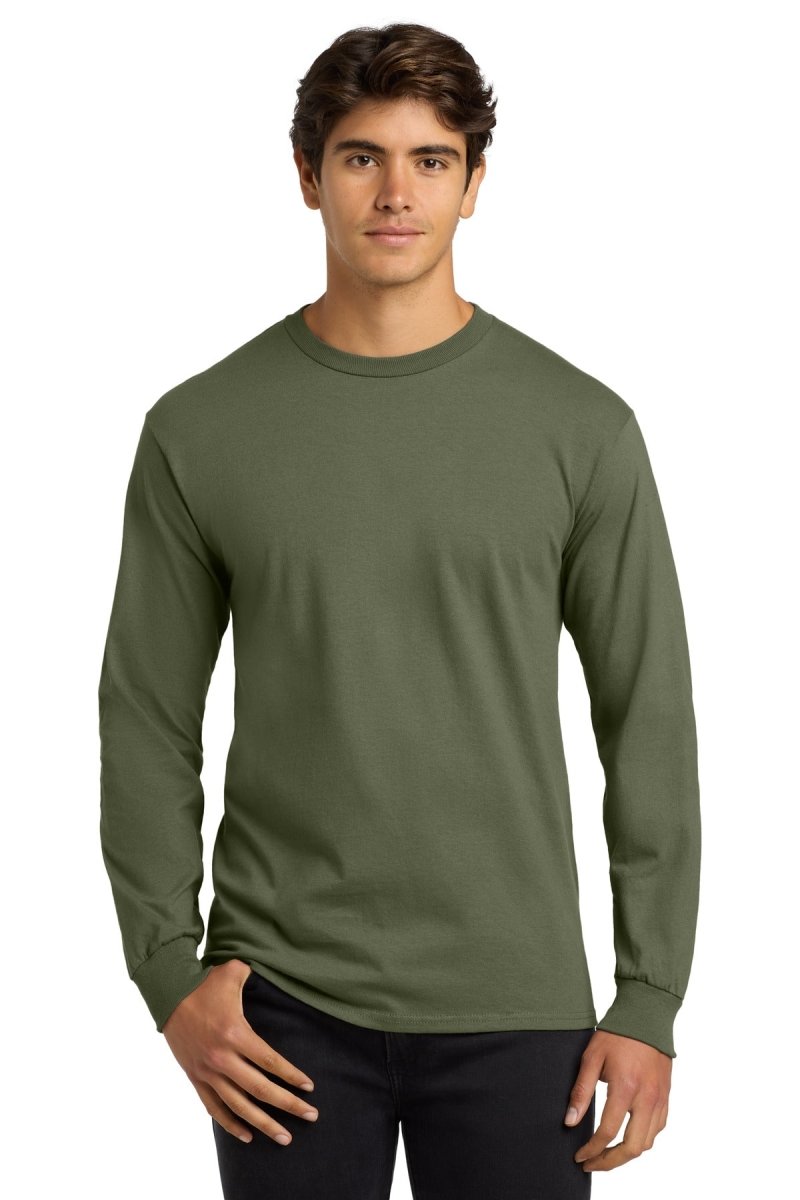Gildan - Ultra Cotton 100% US Cotton Long Sleeve T-Shirt. G2400 - Gildan G2400 Military Green S Long Sleeve T-Shirts