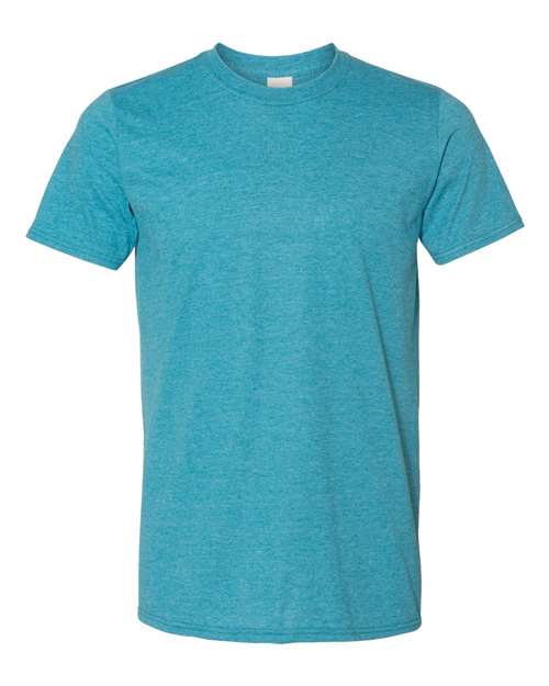 Gildan Unisex Softstyle® T-Shirt - Gildan 64000 Heather Galapagos Blue S Short Sleeve T-Shirts
