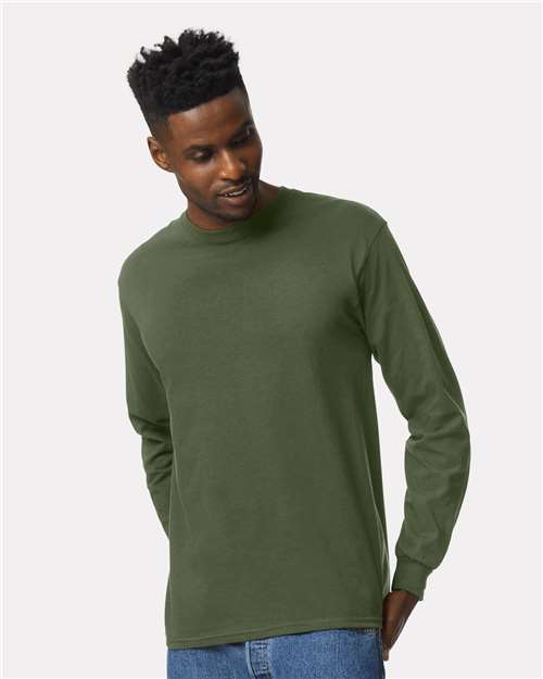 Gildan Unisex Ultra Cotton® Long Sleeve T-Shirt - Gildan 2400 Military Green S Long Sleeve T-Shirts