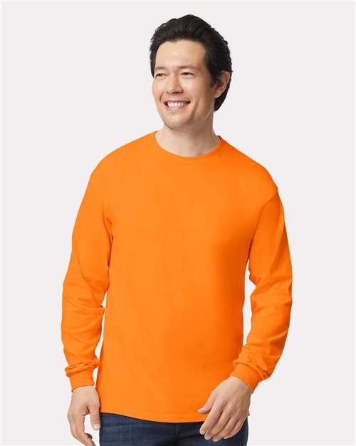 Gildan Unisex Ultra Cotton® Long Sleeve T-Shirt - Gildan 2400 Safety Orange S Long Sleeve T-Shirts