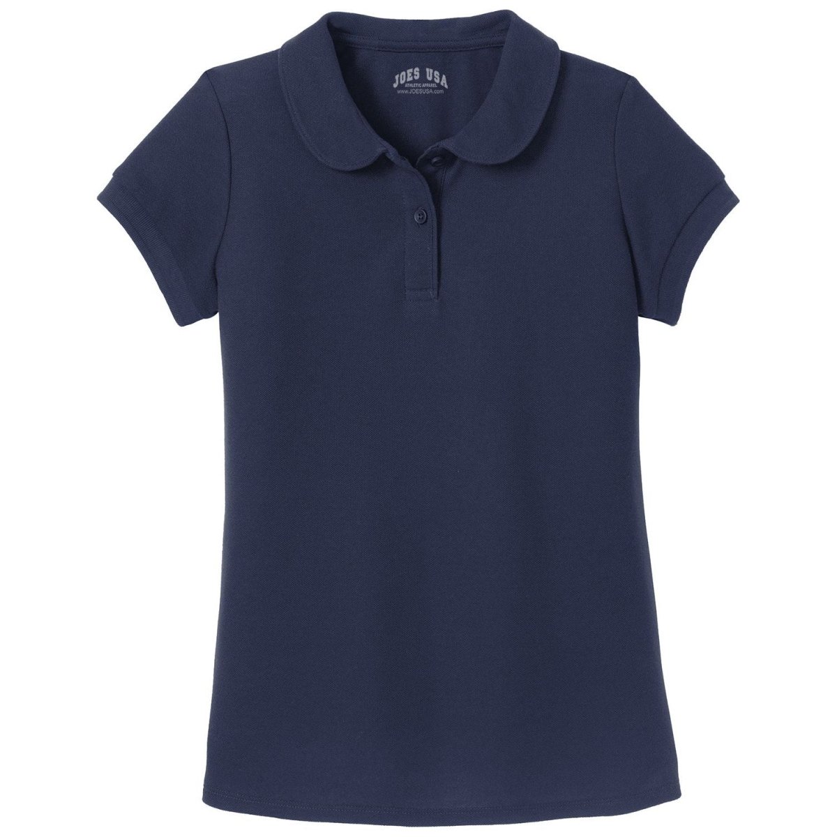 Girls Silk Touch Peter Pan Collar Polo True Navy Youth X - Small Polos/Knits