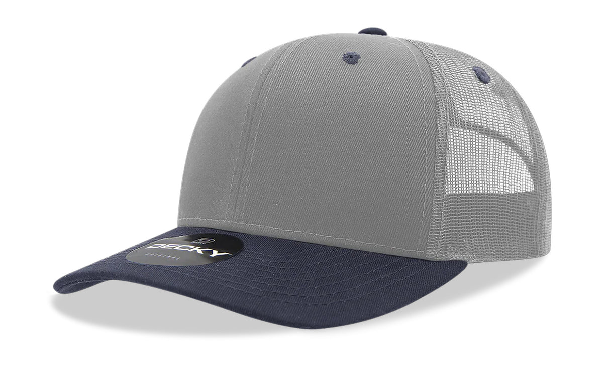 Decky 6 Panel Mid Profile Structured Cotton Blend Trucker | Decky 6021