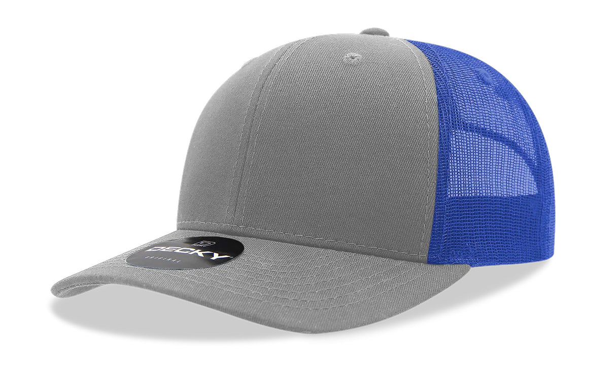 Decky 6 Panel Mid Profile Structured Cotton Blend Trucker | Decky 6021