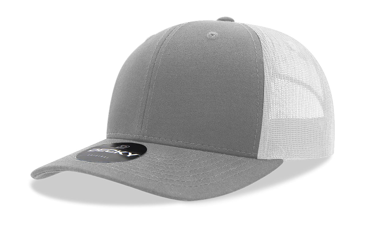 Decky 6 Panel Mid Profile Structured Cotton Blend Trucker | Decky 6021