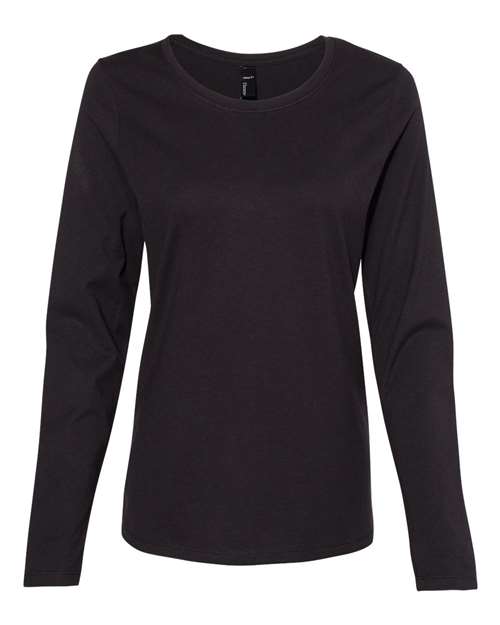 Hanes Women's Perfect - T Long Sleeve Scoopneck T-Shirt - Hanes S04LS Black 4XL Short Sleeve T-Shirts