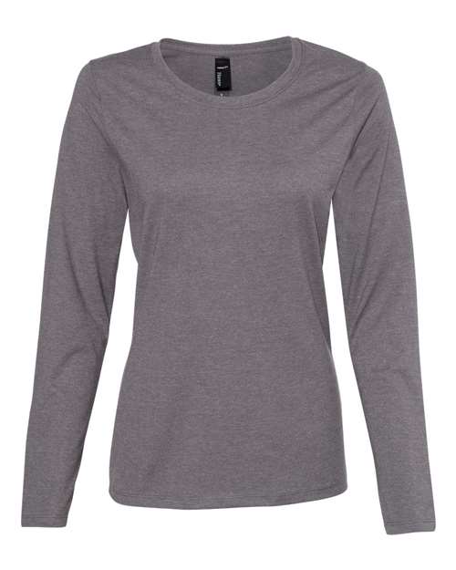 Hanes Women's Perfect - T Long Sleeve Scoopneck T-Shirt - Hanes S04LS Charcoal Heather S Short Sleeve T-Shirts