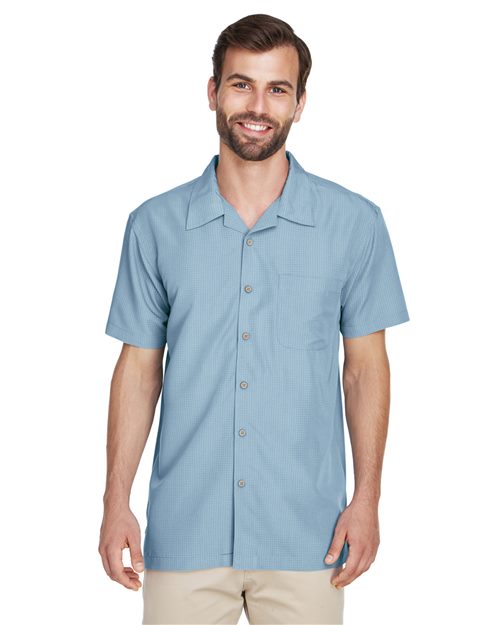 Harriton Men's Barbados Textured Camp Shirt - Harriton M560 Black XS