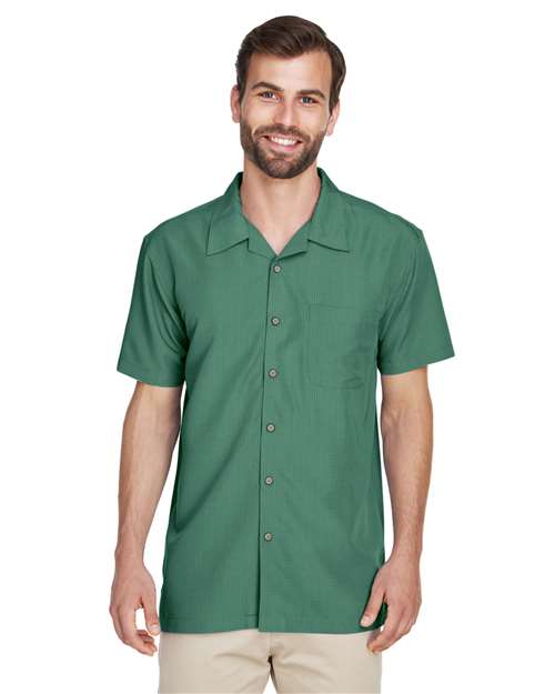 Harriton Men's Barbados Textured Camp Shirt - Harriton M560 Palm Green XS