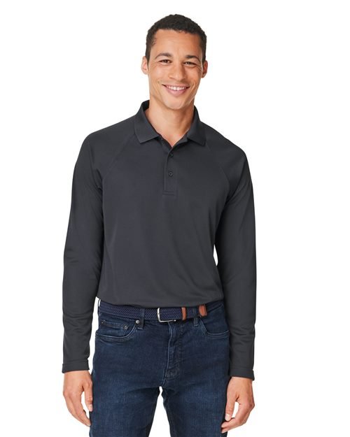 Harriton Men's Charge Snag and Soil Protect Long Sleeve Polo - Harriton M208L Black S