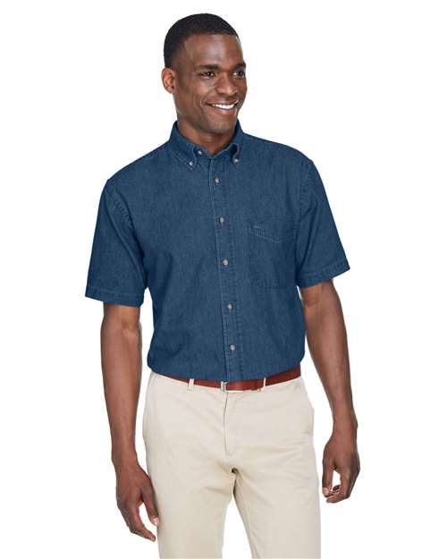 Harriton Men's Denim Shirt - Harriton M550S Dark Denim S