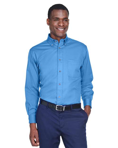 Harriton Men's Easy Blend™ Twill Shirt - Harriton M500 Nautical Blue XS