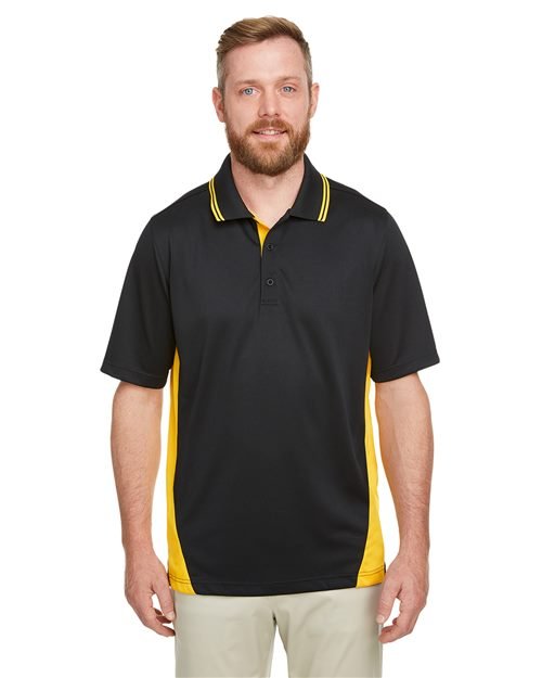 Harriton Men's Flash Snag Protection Plus IL Colorblock Polo - Harriton M386 Black/ Dark Charcoal S