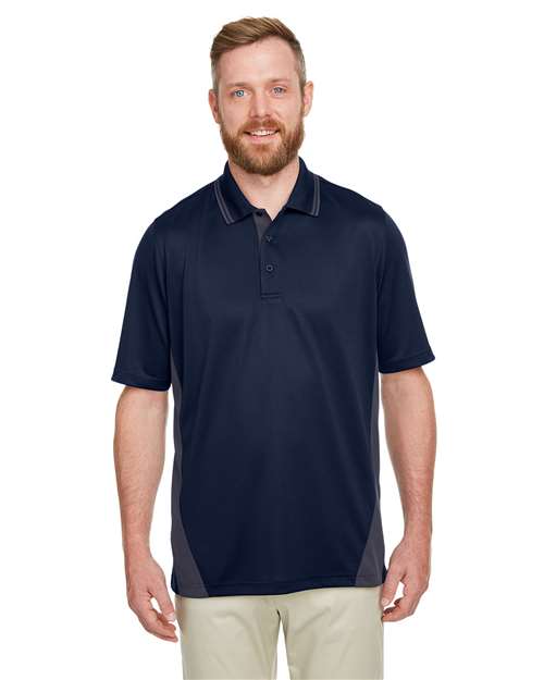 Harriton Men's Flash Snag Protection Plus IL Colorblock Polo - Harriton M386 Dark Navy/ Dark Charcoal S