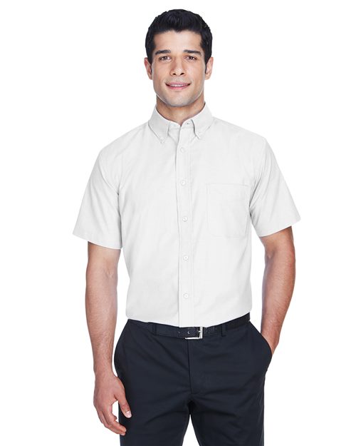 Harriton Men's Oxford Short Sleeve with Stain - Release - Harriton M600S French Blue XS