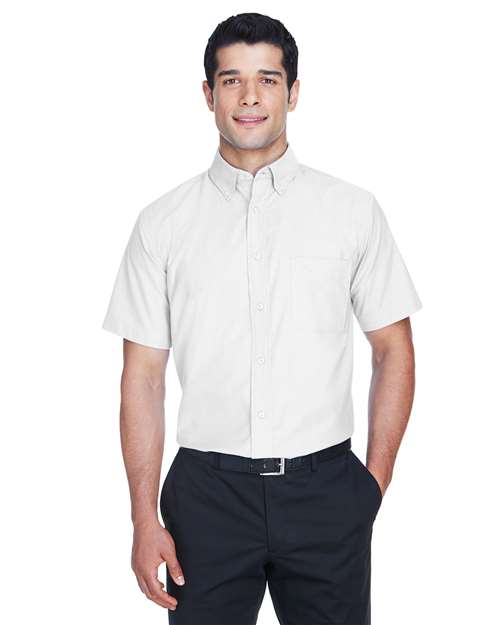 Harriton Men's Oxford Short Sleeve with Stain - Release - Harriton M600S White XS