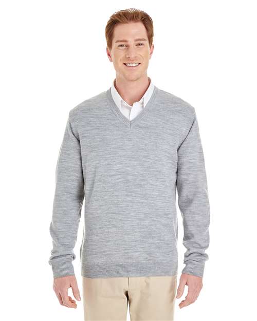 Harriton Men's Pilbloc™ V - Neck Sweater - Harriton M420 Grey Heather XS