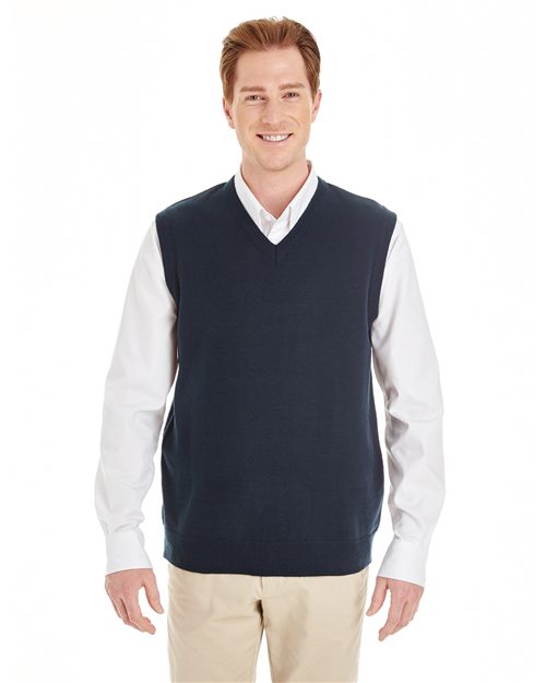 Harriton Men's Pilbloc™ V - Neck Sweater Vest - Harriton M415 Black XS