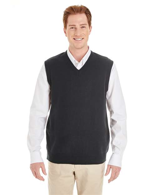 Harriton Men's Pilbloc™ V - Neck Sweater Vest - Harriton M415 Black XS