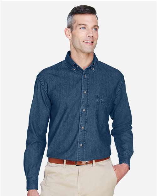 Harriton Men's Tall Denim Shirt - Harriton M550T Dark Denim XLT