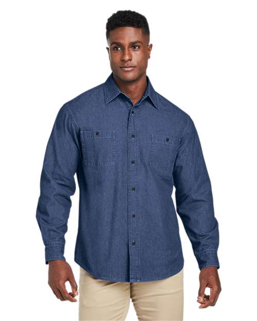 Harriton Unisex Denim Shirt Jacket - Harriton M540 Dark Denim S
