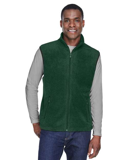 Harriton Unisex Fleece Full - Zip Vest - Harriton M985 Hunter S