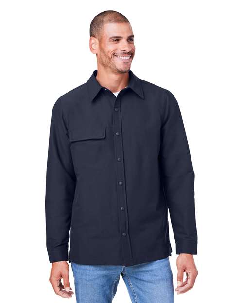 Harriton Unisex Flex Twill Overshirt Jacket - Harriton M72 Dark Navy XS