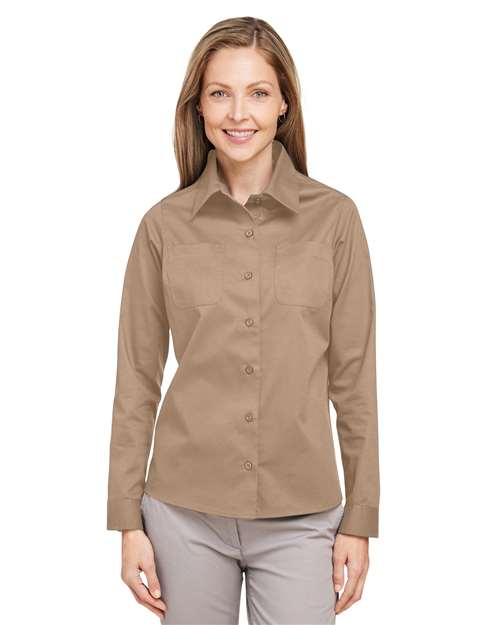 Harriton Women's Advantage IL Workshirt - Harriton M585LW Khaki XS