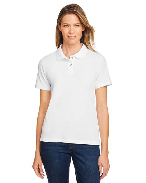 Harriton Women's Cotton Polo - Harriton 13890 White XS