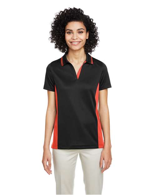 Harriton Women's Flash Snag Protection Plus IL Colorblock Polo - Harriton M386W Black/ Team Orange XS
