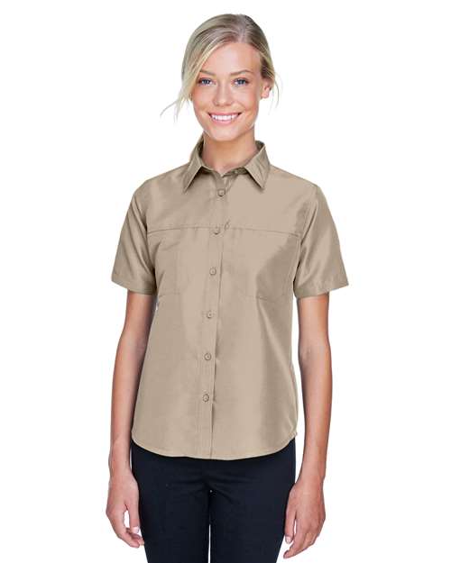 Harriton Women's Key West Short Sleeve Performance Staff Shirt - Harriton M580W Khaki XS