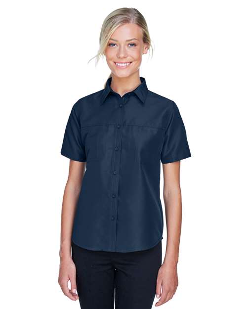 Harriton Women's Key West Short Sleeve Performance Staff Shirt - Harriton M580W Navy XS