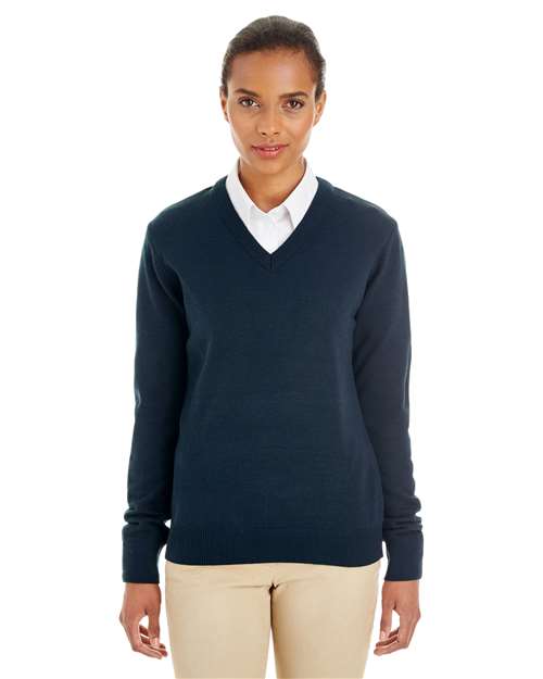 Harriton Women's Pilbloc V - Neck Sweater - Harriton M420W Dark Navy XS