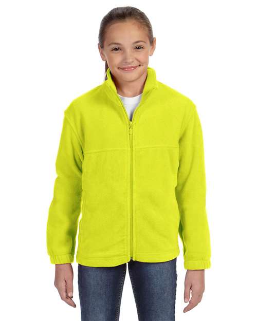 Harriton Youth Full - Zip Fleece - Harriton M990Y Safety Yellow S