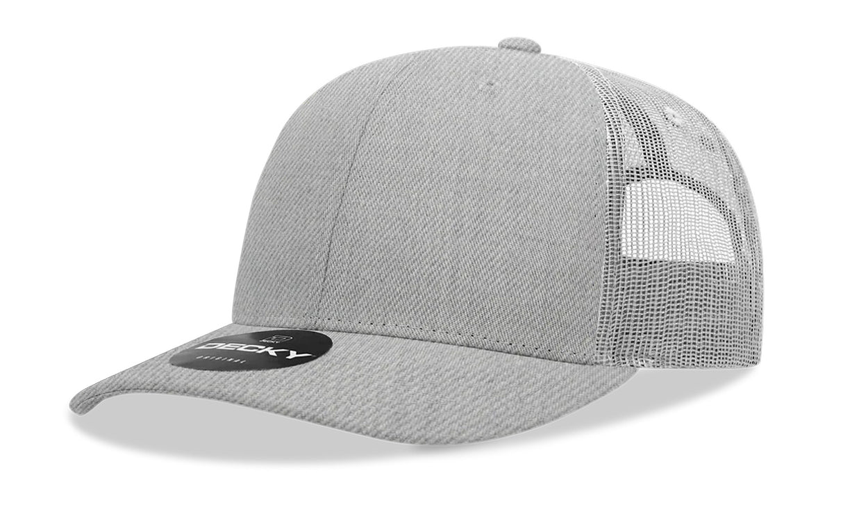 Decky 6 Panel Mid Profile Structured Cotton Blend Trucker | Decky 6021